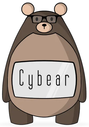 L'orso di Cybear, con gli occhiali e lo schermo sulla pancia